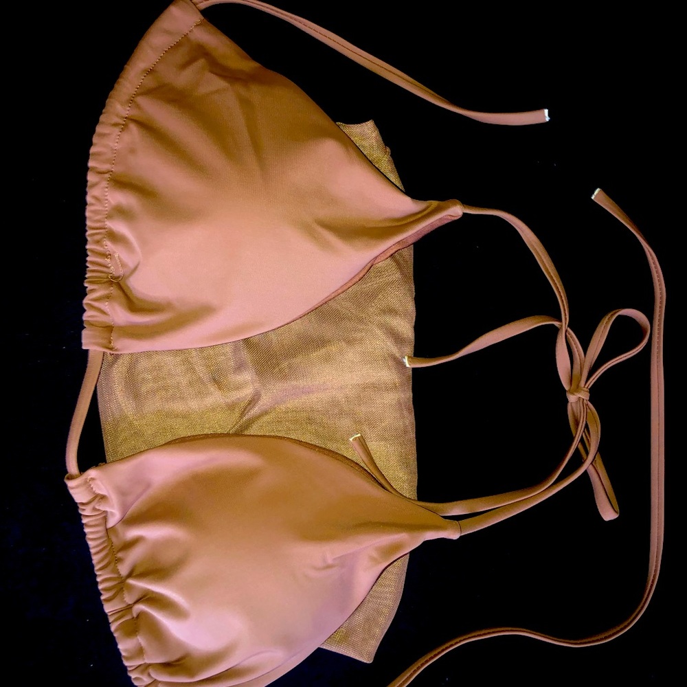 Brown bikini top plus bottom Cover up size large